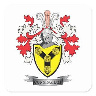 Cunningham Family Crest Coat of Arms Square Sticker