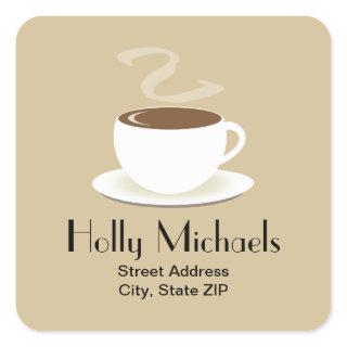 Cup Of Coffee Address Sticker