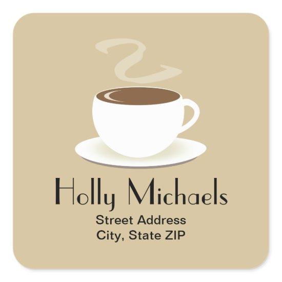 Cup Of Coffee Address Sticker