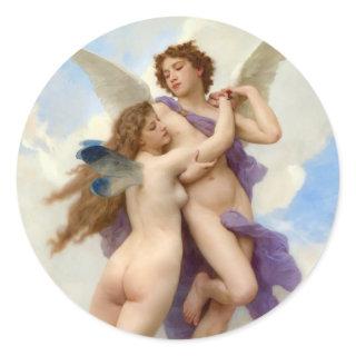 Cupid and Psyche Vintage Bouguereau Classic Round Sticker