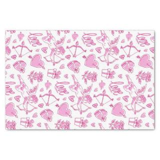 Cupid Bow Arrow Pink Love Pattern Valentine's Day Tissue Paper