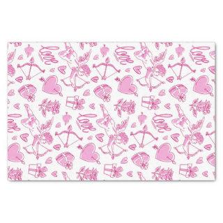 Cupid Bow Arrow Pink Love Pattern Valentine's Day Tissue Paper