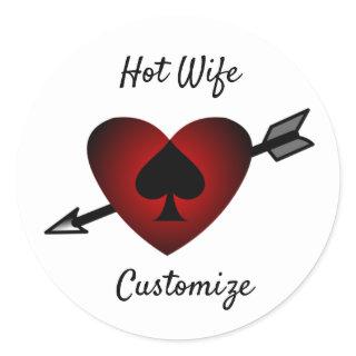 Cupid Heart Black Spade Thunder_Cove Classic Round Sticker