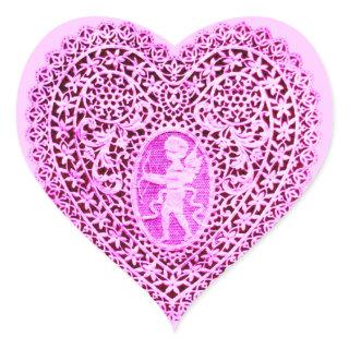 CUPID LACE HEART  ,Pink Violet Black Heart Sticker