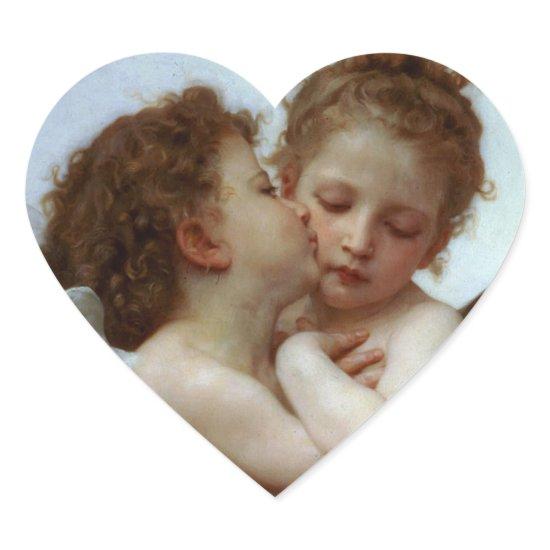 Cupid & Psyche as Children Heart Sticker
