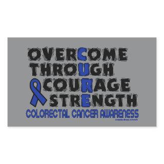 CURE...COLORECTAL CANCER RECTANGULAR STICKER