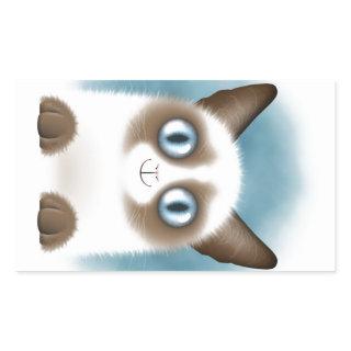 Curious Siamese Kitten Rectangular Sticker