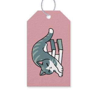 Curled Up with a Book and a Cat - Cozy Cat Reading Gift Tags