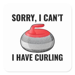 Curling Ice sport Stone Broom Square Sticker