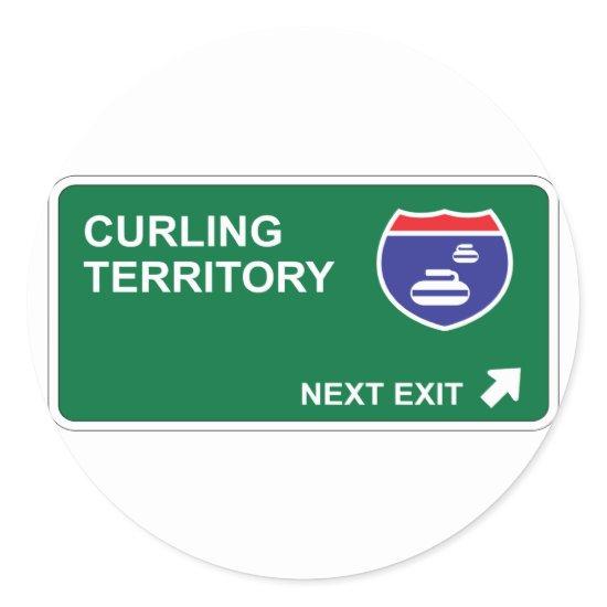 Curling Next Exit Classic Round Sticker