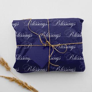 Cursive Font Blessings Royal Blue Tissue Paper