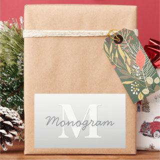 Cursive Name or other Text w/Monogram | Gradient  Rectangular Sticker