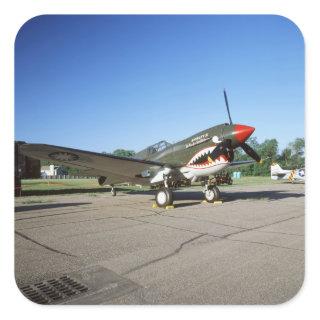 Curtiss P-40 Warhawk, at Minnesota CAF Air Show Square Sticker