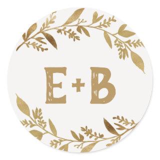 Curved Branches | Gold Wedding Envelope Seals