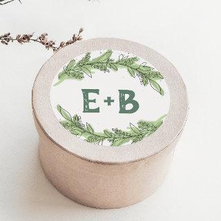 Curved Branches | Greenery Wedding Envelope Seals