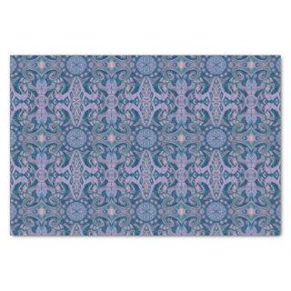 Curves & Lotuses, abstract pattern lavender & blue Tissue Paper
