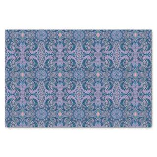 Curves & Lotuses, abstract pattern lavender & blue Tissue Paper