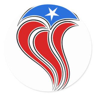 Curvy Puerto Rico Flag Design Classic Round Sticker