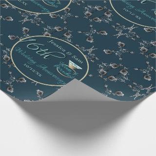 Custom 16th Wedding Anniversary Silvery Floral
