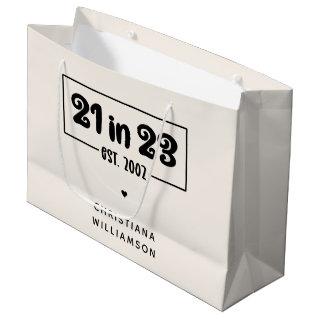 Custom 21st Birthday Gift 21 in 23 Est 2002 Large Gift Bag