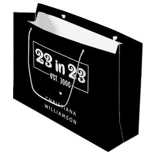 Custom 23rd Birthday Gift 23 in 23 Est 2000 Large Gift Bag