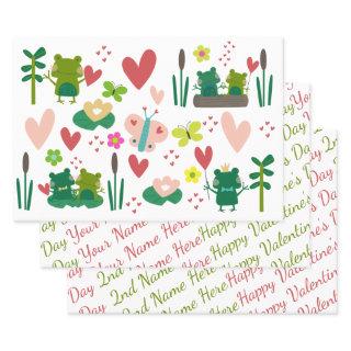 Custom 2-Name Cute Frog Couple Valentine's Day  Sheets