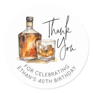 Custom 40th Birthday Whiskey/Bourbon Sticker Favor