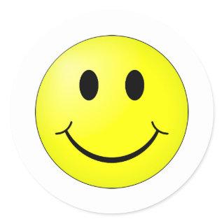 Custom Backround Color Yellow Happy Face Sticker