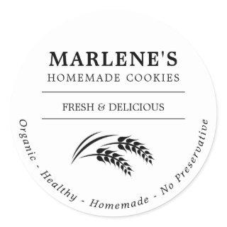 Custom Bakery Homemade Food  Classic Round Sticker