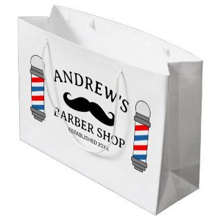 Custom barber shop gift bag with mustache logo