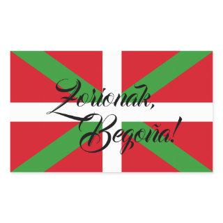 Custom, Basque Country national flag Ikurriña: Rectangular Sticker