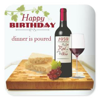 Custom BIRTHDAY YEAR Wine Gift Tag Stickers