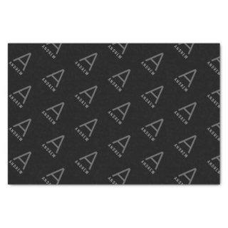 Custom Black Modern Monogram Tissue Paper
