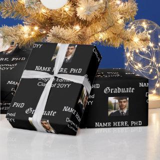 Custom Black & White Graduation Photo Class Degree