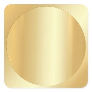 Custom Blank Faux Gold Template Elegant Add Text Square Sticker