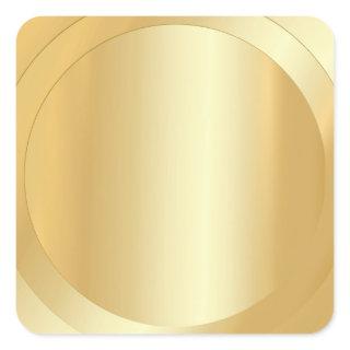 Custom Blank Template Faux Gold Add Your Text Square Sticker