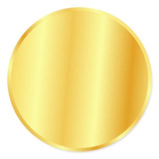 Custom Blank Template Faux Gold Metallic Look Classic Round Sticker