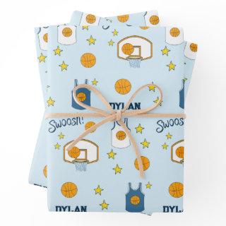 Custom Blue Basketball Hoop and Jersey   Sheets