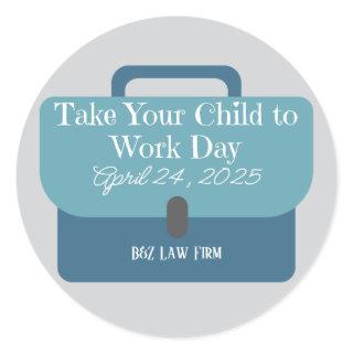 Custom Briefcase Bring Your Child to Work 2025 Classic Round Sticker