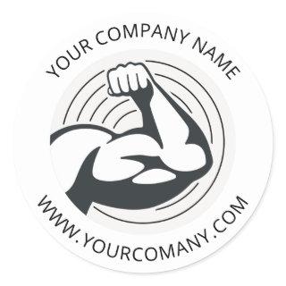 Custom Business Logo Company Website Simple Classic Round Sticker