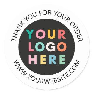 Custom Business Logo Thank You For Your Order Classic Round Sticker