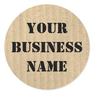 Custom Business Name Kraft Paper Recycled  Classic Round Sticker