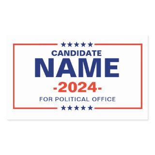 Custom Candidate Name Rectangular Sticker