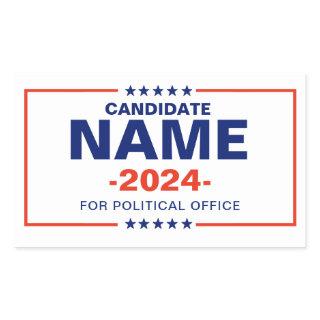 Custom Candidate Name Rectangular Sticker