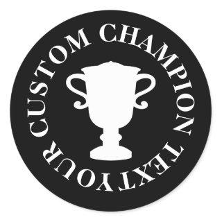 Custom champion trophy cup silhouette stickers