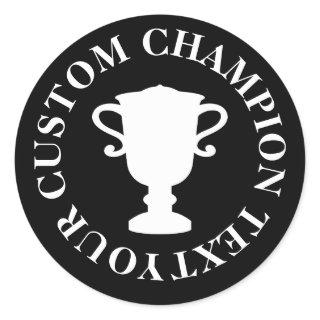 Custom champion trophy cup silhouette stickers