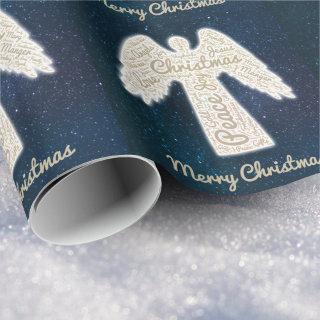 Custom Christian Typography Angel Merry Christmas