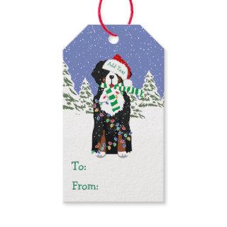 Custom Christmas Bernese Mountain Holiday Dog Gift Tags