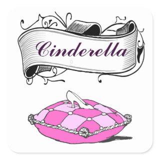 Custom Cinderella Slipper Pink Pillow Sticker