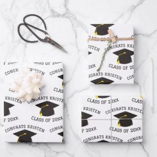 Custom Class of 20xx Black Graduation Cap Gift  Sheets